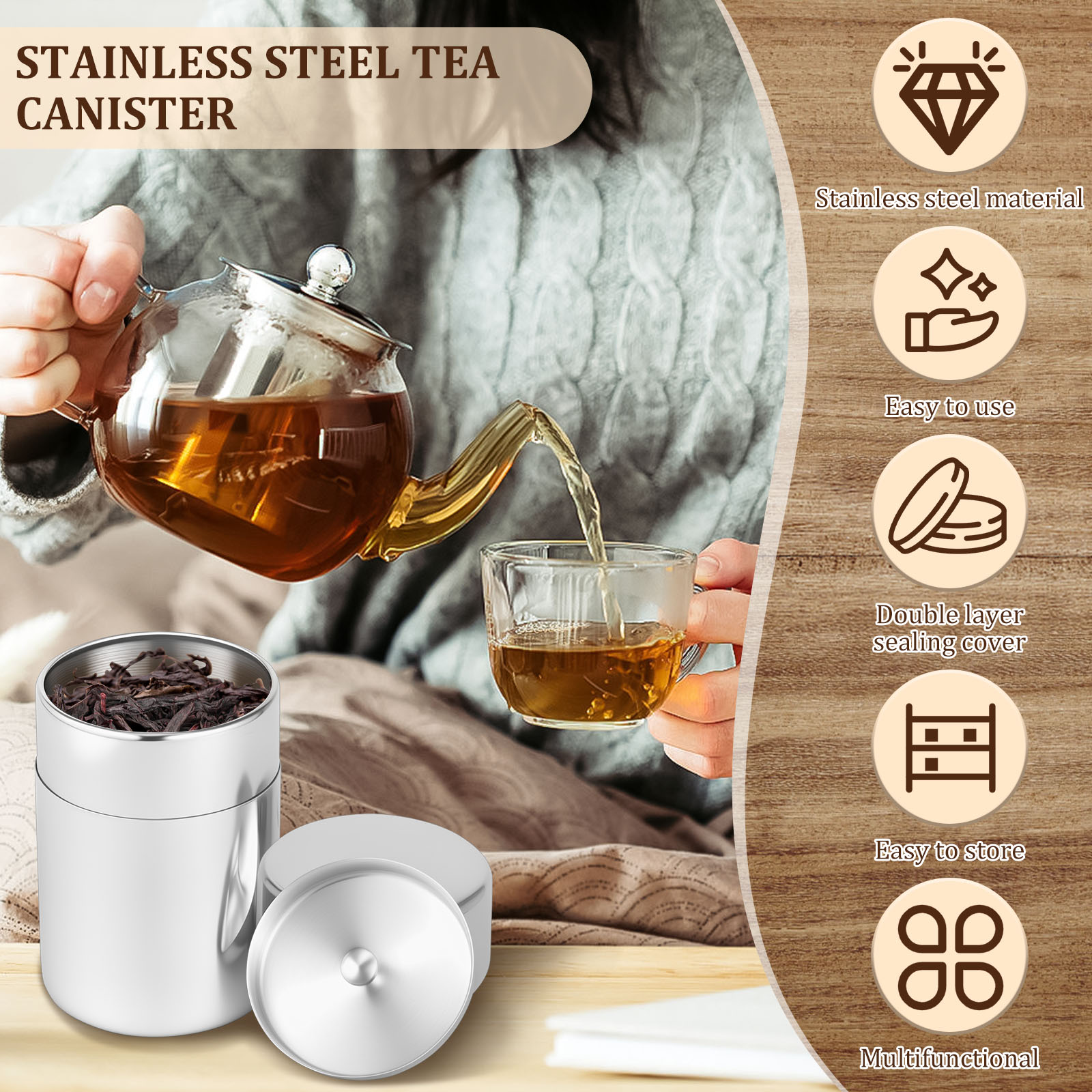 Stainless Steel Tea Leaf Tins  – обзор и цена Coffee Bean And Tea Leaf