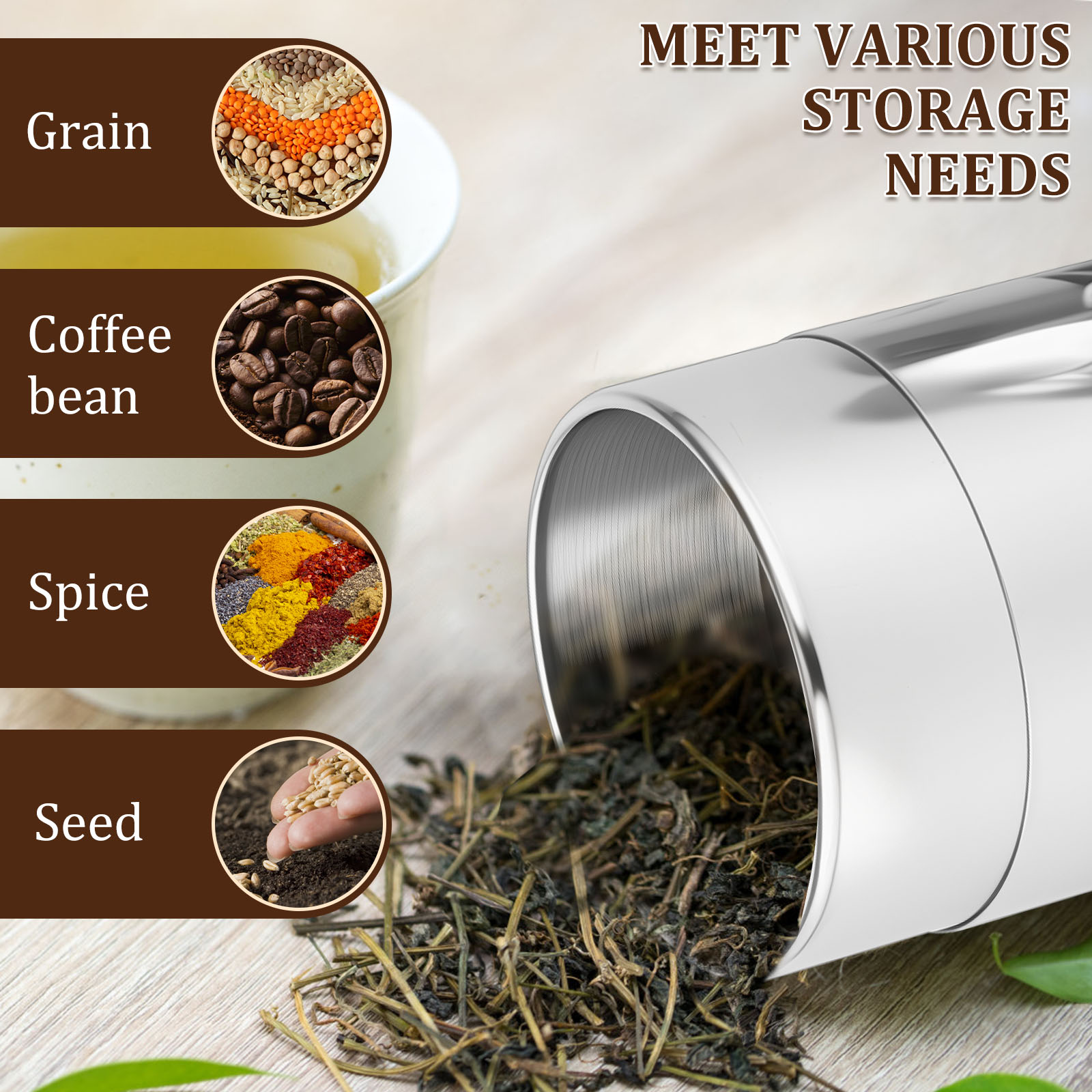 Stainless Steel Tea Leaf Tins  – обзор и цена Coffee Bean And Tea Leaf