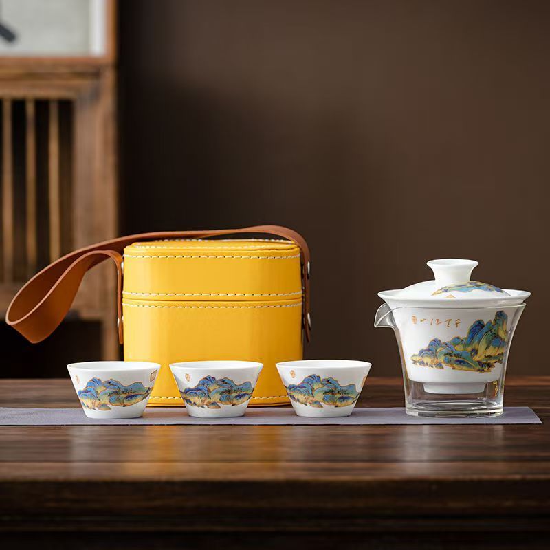 Travel Jade White Porcelain Te – обзор и цена Gongfu Tea Set