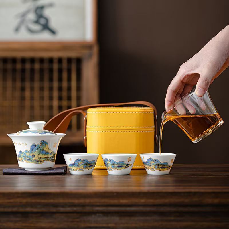 Travel Jade White Porcelain Te – обзор и цена Gongfu Tea Set