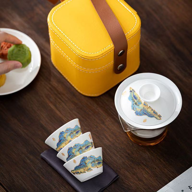Travel Jade White Porcelain Te – обзор и цена Gongfu Tea Set