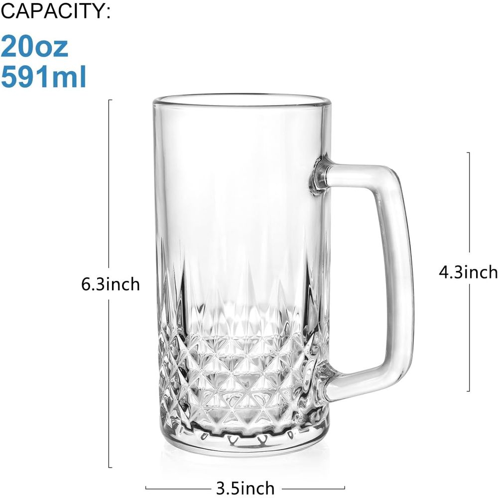 20 oz Heavy Glass Mugs Set of  – обзор и цена Coffee Tea Or